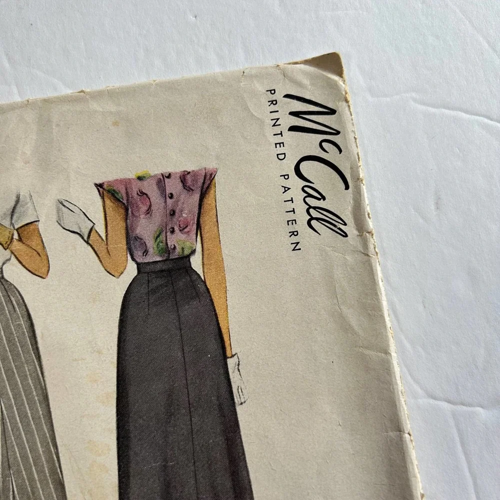 McCalls Vintage 1940's Pattern #7307 Women's Skirt Waist 30‎